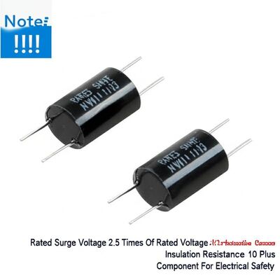 Tension de surtension nominale 2,5 fois la tension nominale X2 Résistance d'isolement du condensateur de protection 10 Plus Composant pour la sécurité électrique
