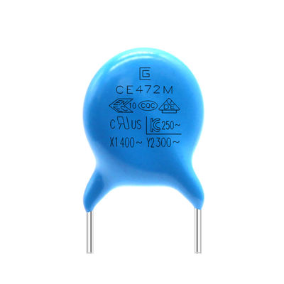 Couleur bleue de condensateur de la sécurité Y2 de 300VAC 472M pour l'alimentation d'énergie de changement
