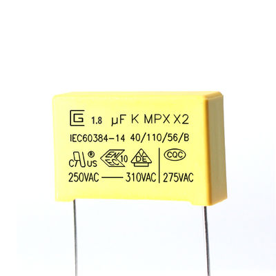 condensateur de sécurité de 185K 125VAC X2 bonnes propriétés de 1,8 uF dans l'environnement humide