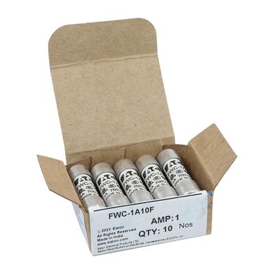 Excellente capacité de cyclisme et de performance Cramic Fuse Eaton Bussmann 10 X 38 mm Ferrule Fuse FWC-1A10F