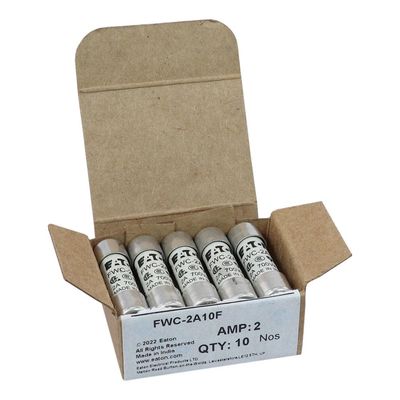 Excellente capacité de cyclisme et performance Cramic Fuse Eaton Bussmann 10 X 38 mm Ferrule Fuse FWC-2A10F