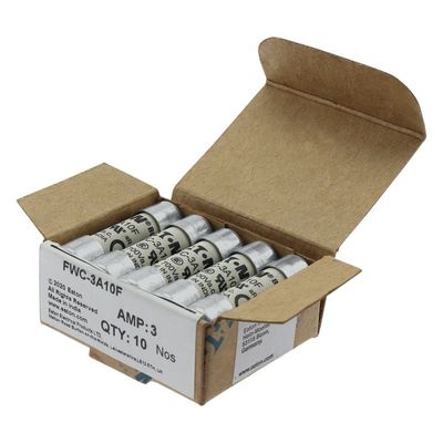 Excellente capacité de cyclisme et de performance Cramic Fuse Eaton Bussmann 10 X 38 mm Ferrule Fuse FWC-3A10F