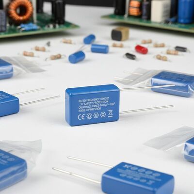 Condensateur de sécurité X2 à fréquence nominale 50 60Hz, plage de capacité 0,001uF 4,7uF, composant électrique pour applications de suppression de bruit