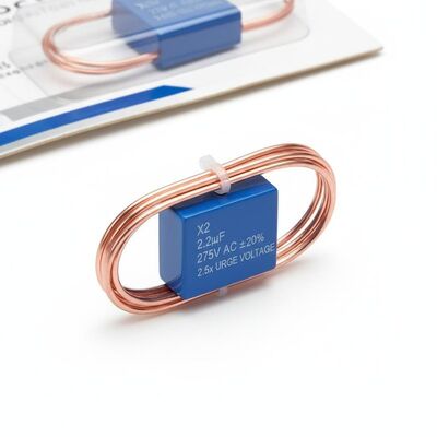 Matériau de fil de plomb de cuivre en conserve X2 Condensateur de sécurité Capacité Tolérance Plus moins 20 pour cent tension de surtension nominale 2,5 fois tension nominale