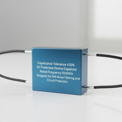 Tolérance de la capacité ± 20 pour cent X2 Dispositif de protection Condensateur Fréquence nominale 50 60 Hz Conçu pour le filtrage du bruit EMI et la protection du circuit